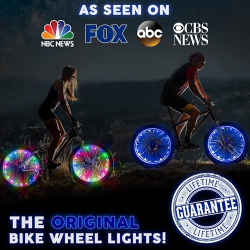 Activ Life 2-Tire Pack LED Bike Wheel Lights with Batteries Included, Get 100% Brighter and Visible from All Angles for Ultimate Safety and Style - color: Galactic