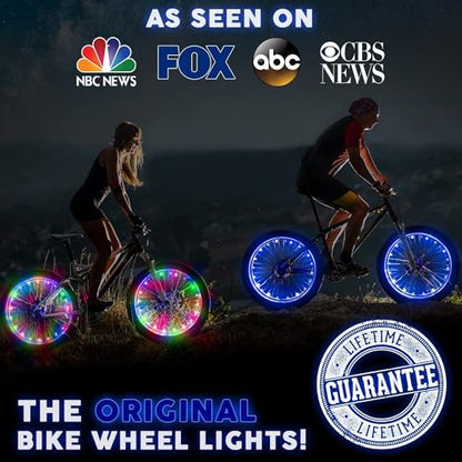 Activ Life 2-Tire Pack LED Bike Wheel Lights with Batteries Included, Get 100% Brighter and Visible from All Angles for Ultimate Safety and Style - color: Galactic