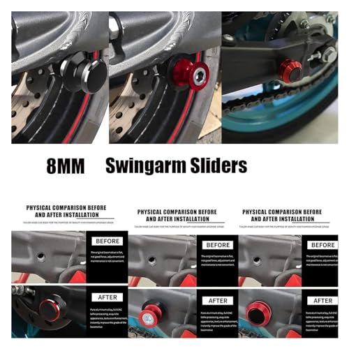 Motorcycle M8 Swingarm Spools Rear Stand Screws Sliders for H GROM MSX125 2015 2016 2017 2018-2023 2024(Silver.) - color: Silver.