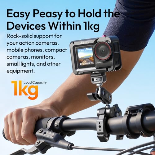 ULANZI CO78 Super Clamp Kit w Magic Arm, for Action Cam – 1/4" & ARRI Locating Pins + Cold Shoe Mount, 3-Jaw & Dual Ball Head Designed for Flexible, Low & High Angle Shot, Load Capacity Within 1kg