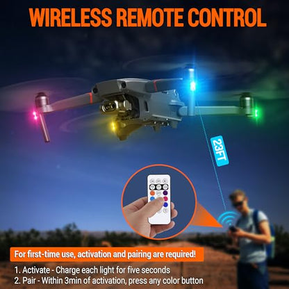 Wireless LED Strobe Lights Remote Control, 8 Colors USB Charing Waterproof Anti-Collision Flashing Emergency Warning Lights for Car Motorcycle Drone Aircraft Bike 16PCS - color: 16pods