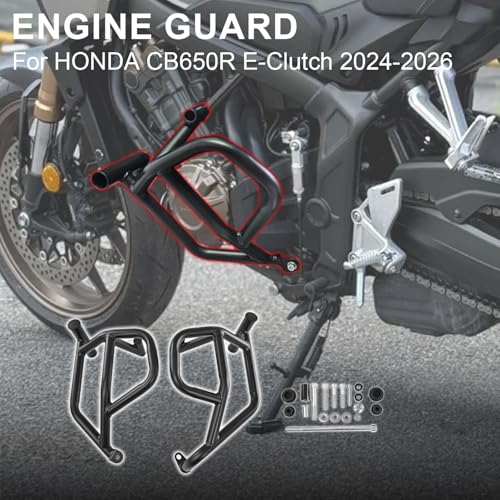 Motorcycle Engine Guard Highway Crash Bar Compatible with Honda CB650R E-Clutch 2024 2025 2026 Bumper Gas Tank Falling Protector