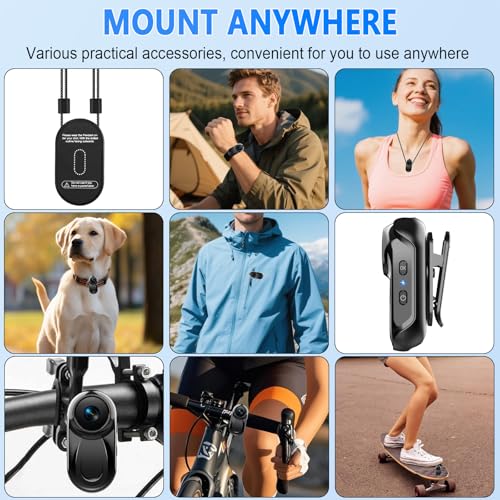 Mini Body Camera 1080P, 512G Thumb Action Camera Hands-Free Recording, Magnetic Vlogging Cam with 360° Rotate, Wearable Video Recorder for CyclingTraveling/Motorcycle(SD Card Not Included) Black