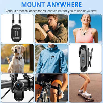 Mini Body Camera 1080P, 512G Thumb Action Camera Hands-Free Recording, Magnetic Vlogging Cam with 360° Rotate, Wearable Video Recorder for CyclingTraveling/Motorcycle(SD Card Not Included) Black
