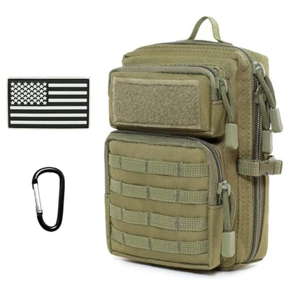 Tactical Molle Utility Pouch, Compact EDC Tool Pouch Bag Tactical Phone Pouches Medical EDC IFAK Pack Mini Waist Pouches - color: Green