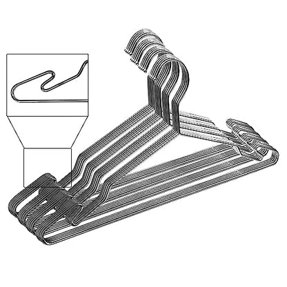 Heavy Duty Metal Hangers with Unique Hook Design Durable & Sturdy Coat Hangers 4mm Thick Withstands 25lbs Weight Smooth Powder Coated Finish Compact Shirt Hangers - 10 Pack Chrome - color: Chrome - 4mm Heavy Duty Hanger