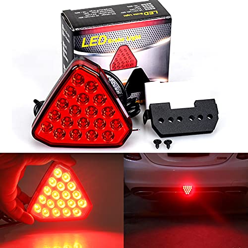 Rear Brake Light Rear Tail Lamp Car Warning Light LED Motorcycle Strobe Light Flash Brake Lamp for Safe Driving Super Bright Waterproof 19 LED DC12V