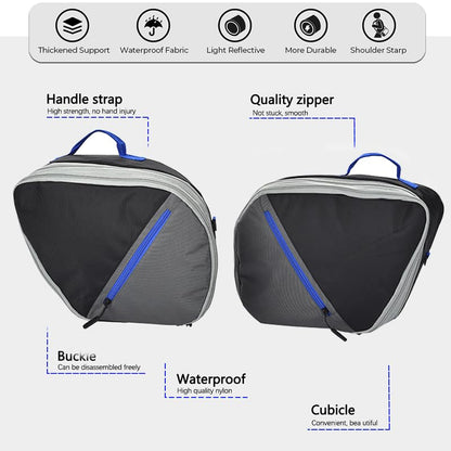 2 PCS Motorcycle Expandable Trunk Inner Bags Pannier Liner Waterproof Storage Suitcase for Yamaha TRACER 9/900 GT 2020-2021 (Red) (blue)