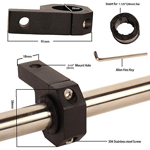 Roll Bar Clamp 1.125 inch (1 1/8"),1.25 inch (1 1/4"),1.375 inch (1 3/8),1.5 inch (1 1/2"),Roof Rollcage Holder for LED Light bar,Fog Lights,Wips - size: 1.125~1.5inch