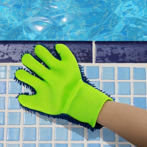 DECOHS 4 Pcs Pool Cleaning Scrubbing Mitt, Swimming Pool and Spa Cleaning Mitt, Pools Hot Tub Scrubbing Glove for Stain and Dirt Cleaning