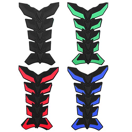 3D Protector Decal Sticker, Motorcycle Tank Protector, Motorcycle Gel Oil Gas Tank Pad Fish Bone Protector Decal Sticker Pad Decor Rubber(black)