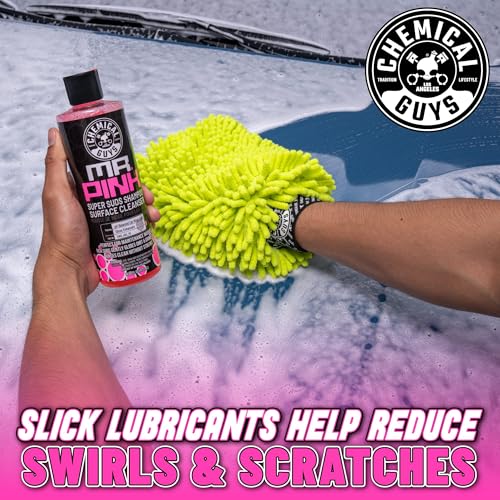 Chemical Guys Mr. Pink Car Wash Soap - 64 oz Super Suds Foaming Car Wash Soap for Cannon, Blaster, or Bucket Washing - pH Balanced, Safe on Wax, Sealant, Ceramic, and Clear Coat Finishes - size: 64 Fl Oz (Pack of 1), style: MR. PINK