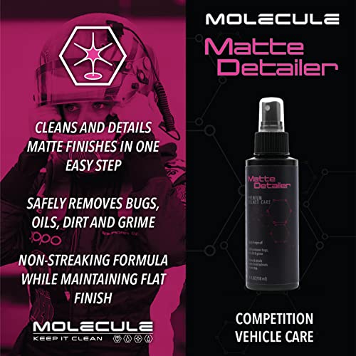 Molecule Helmet Matte Detailer | Premium Helmet Care | Cleans & Details Matte Finished Helmets, Visors, and Goggles | 4 Ounce
