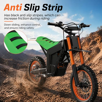 Electric Dirt Bike Seat Cover for Tutti Soleil 01,Black Stripe Non-Slip Motorcycle Cushion Cover for Tuttio Soleil01-Green - color: Green