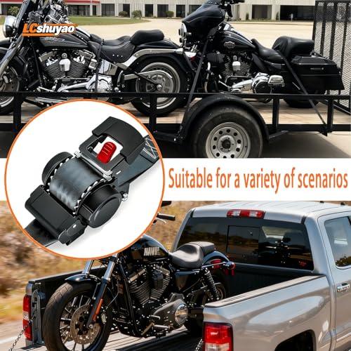 Heavy Duty Retractable Ratchet Tie Down Straps 2" x 13FT 2 Pack, 3500 lbs Break Strength Cargo Straps with Safety Lock S Hooks, No Tangle Tie Downs for Trailer Truck Motorcycle ATV Moving - color: Black