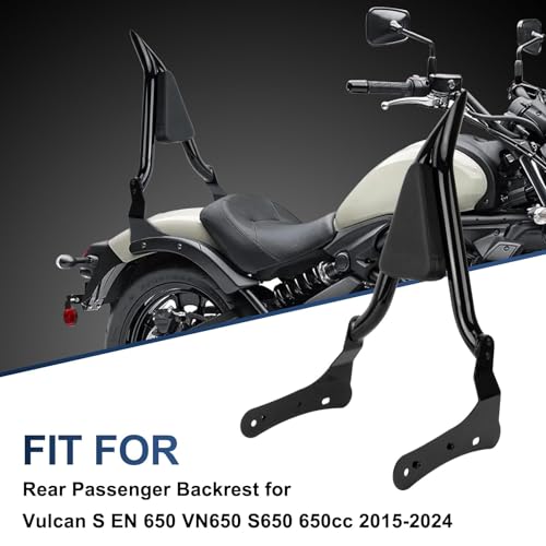 25" Rear Passenger Backrest - PSLER Vulcan S650 Sissy Bar Detachable Sissy Bar with Pad for Vulcan S EN 650 VN650 S650 650cc 2015-2024