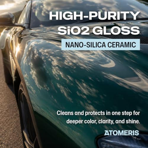 Atomeris™ SC-1 Waterless Car Wash Spray - Ceramic Detail Spray - 16.9 Fl Oz - High Gloss Car Wax and Ceramic Coating, Hydrophobic SiO2 Infused Paint Protection & Motorcycle Cleaner