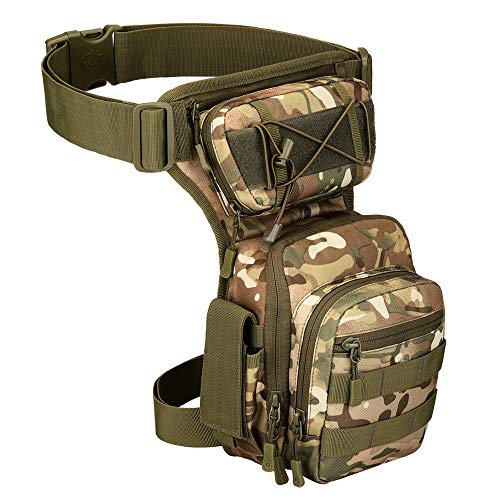 Tactical Drop Leg Bag for Men Women Military Thigh Pouch Outdoor Motorcycle Riding Hiking Waist Fanny Pack Travel Bag, Cp - color: Cp