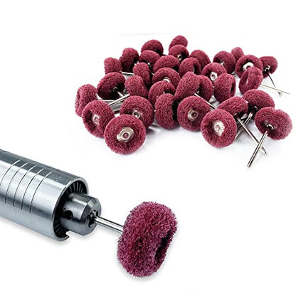 Fine Abrasive Wheel Brush Polishing Buffing Wheels Sanding Rust Remove Rotary Tools Accessories 2.35 MM Mandrel 80 Pieces