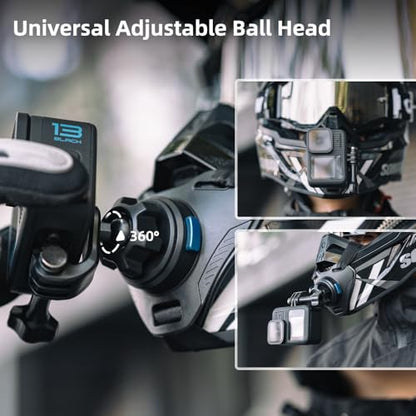 Magnetic Quick Release Motorcycle Dirt Bike Bicycle Strap Holder Clamp Mounts Compatible with Go Pro Hero 13,12,11,10, 9, 8, 7,DJI Osmo Action 2,3,4,5 pro,AKASO and Most Action Cameras - color: Adjustable Version