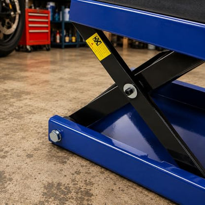 Stark USA 1,100LBS Wide Deck Motorcycle Scissor Jack Lift ATV Center Crank Hoist Dirt Bike Repair Stand Mobile Motorcycle Jack (1100LBS)