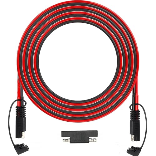 25FT SAE Extension Cable, SAE Connector with Dust Cover, Solar Wiring Adapters for Automotive RV Motorcycle Solar Panel Battery Charging.(16AWG) ﻿