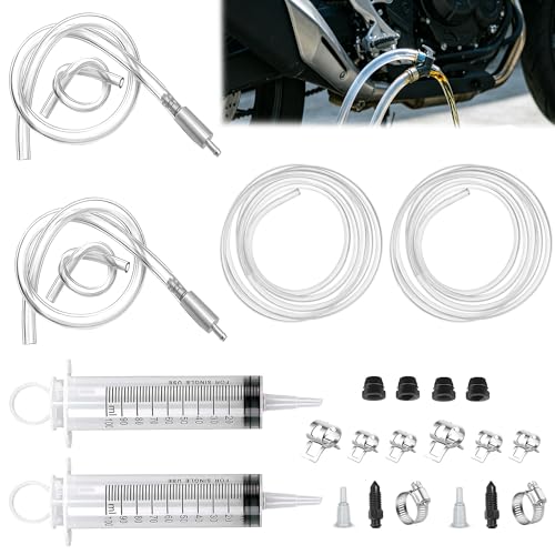 2 Pack Brake Bleed Kit, Hydraulic Disc Brake Bleeding Kit, Motorcycle Brake Bleeder Kit Includes 2Pcs 100ML Syringe 2Pcs 50cm Hose and Brake Bleeder Hose Kit with One Way Check Valve - color: 2PCS Brake Bleed Kit&Hose