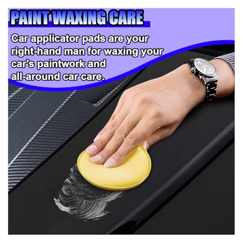 Car Wax Applicator Pads, 3.93 Inch Soft Buffing & Detailing Foam Pads, Round Sponge Fine Polishing Pad, Auto Cleaning Tool for Applying Waxes, Polishes & Dressings (12PCS) - size: 12PCS
