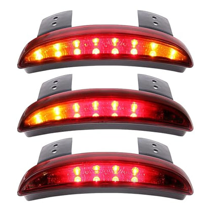 Motorcycle Chopped Rear Fender Edge LED Brake License Plate Tail Light Stop Running Light Turn Signal Lamp for Harley Sportster XL883N 1200N XL1200V XL1200X (Red) - color: Red