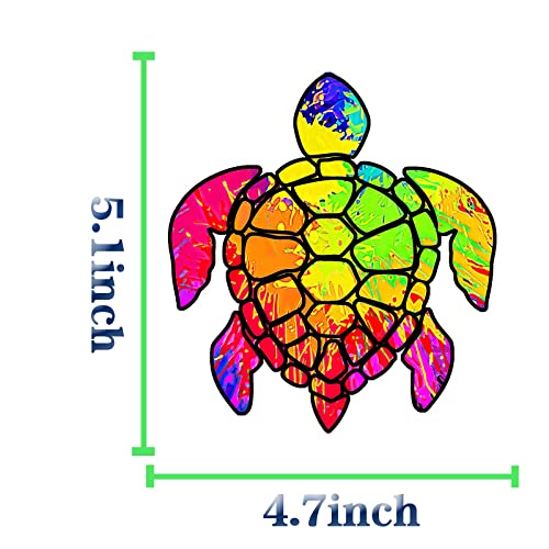2 Pack Turtle Tie Dye Reflective Vinyl Car Decals Stickers, Van Trucks Women Men Motorcycle Laptop Decals Skateboard Bike Bumper Window 5.1" - color: Turtle-3