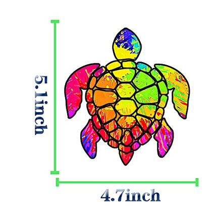 2 Pack Turtle Tie Dye Reflective Vinyl Car Decals Stickers, Van Trucks Women Men Motorcycle Laptop Decals Skateboard Bike Bumper Window 5.1" - color: Turtle-3