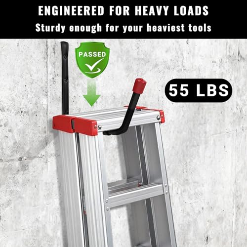 6 Pack Garage Hooks Heavy Duty, 5.51 Inch Easy to Install Steel Ladder Storage Hooks, Wall Mount Organizer with EVA Pads for Kayaks, Bikes, Chairs, Tools