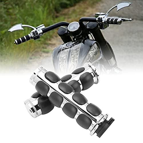 DREAMIZER 25.4MM Motorcycle Handlebar Grips 1 inch Compatible with Honda Shadow Spirit 750 Valkyrie Fury VTX1300 VTX1800 VT400 VT750 VT1100 - Smooth - style: Flat-chrome