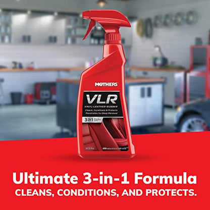 Mothers VLR Vinyl-Leather-Rubber Care, 24 oz. Cleans,Conditions & Protects In One Step,pH Balanced Formula with Neatsfoot Oil,Lanolin To Protect Against Drying, Fading & Cracking (06524) (Pack of 2) - size: 24 Fl Oz (Pack of 2)