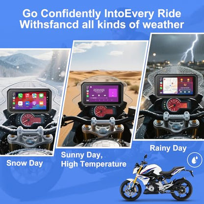 YZW GPS Screen Motorcycle CarPlay Fit for BMW, 6" QLED Waterproof Touch Screen/HD/1000 Nits/60Hz, Wonder Wheel, Data Reading, Plug&Play, Lossless Installation, Android Auto, BT, TPMS, Native Protocol - size: BM 6"+Wonder Wheel+Lossless Installation