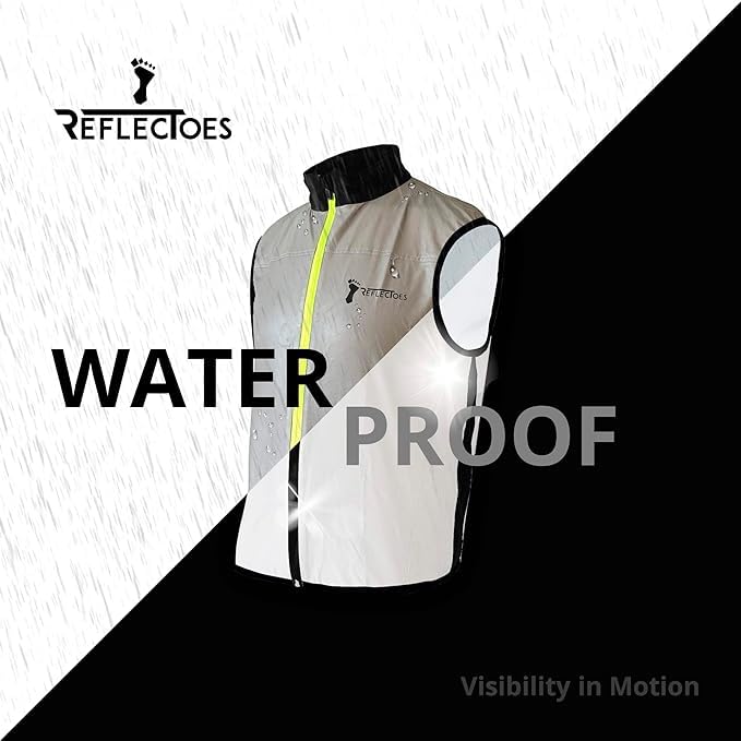 ReflecToes Reflective Bike Vest for Night Visibility – Hi Vis Running & Cycling Gilet – Lightweight, Breathable Outer Layer - size: XX-Large, style: Deluxe