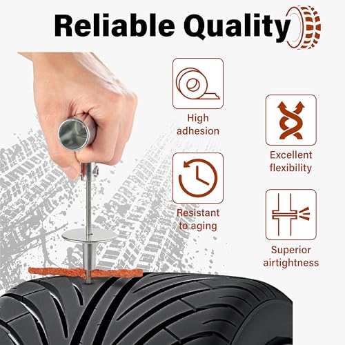 30 PCS Tire Plugs Heavy Duty, 4" X 0.24" Tire Repair Plugs, Rubber Tires Plug, Tires Repair Strings for Tubeless Puncture Car, RV, SUV, ATV, Motorcycle, Truck,Tractor (Brown) - color: brown