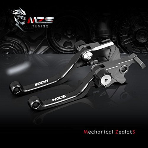 MZS Dirt Bike Clutch Brake Levers, 2014-2026 Pivot Adjustable Lever CNC Black Accessories Compatible with 125 150 200 250 350 450 500 SX SXF EXC EXCF XC XCF XCFW TC FX TE FE TX FX MC EX - color: Black, size: 125/150/200/250/350/450/500 Models