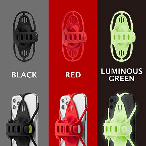 Bone Bike Tie Pro 4, Bike Cell Phone Mount for Stem, Scratch-Free Silicone Holder with Shock-Absorbing Design, Universal Cycling Phone Holder Compatible with Most Smartphones (Black - Stem) - color: Black - Bike Tie Pro 4