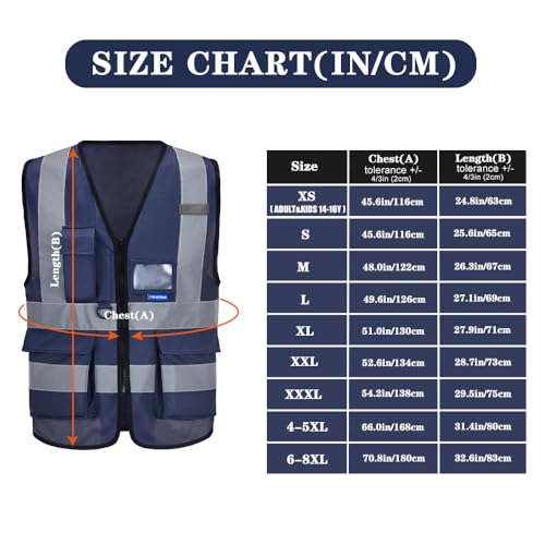 safety vest for women navy blue - color: Navy, size: Large