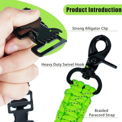 KUNN Double End Tactical Glove Clips Work Glove Holders Hardhat Holder for Heavy Duty Belt,Outdoor Backpack - color: Lime Green