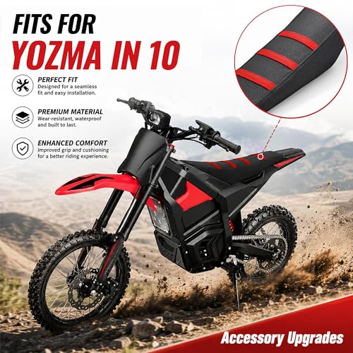 Seat Cover for Yozma IN10,Non-Slip Motorcycle Cushion Cover for Electric Dirt Bike Ebike Yozma in 10-Red - color: Red