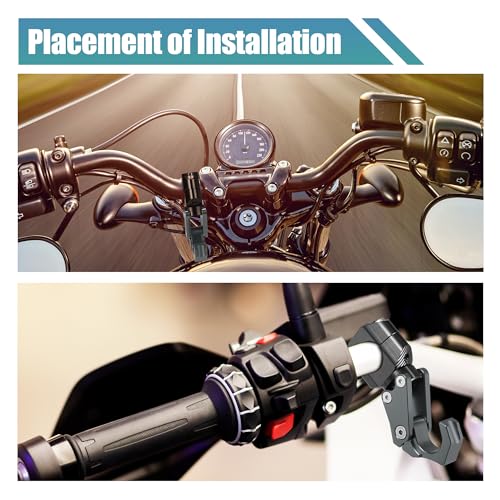 uxcell Motorcycle Handlebar Hook Aluminum Alloy Helmet Gloves Hanger Luggage Hanger for Honda ADV150 2023 W/Hexagonal Screws and Wrench Titanium Tone