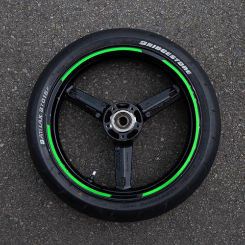 Keiti Reflective Wheel Stripes with Applicator Tool 7mm x 6M (Fluorescent Green) - color: Fluorescent Green
