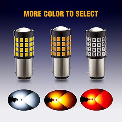 Antline 1157 LED Bulb Flash Strobe Red (2 Pack), 9-30V Super Bright 1600 Lumens 2057 2357 7528 52-SMD LED with Projector for Replacement, Flashing Strobe Brake Tail Stop Light Bulbs - color: Strobe Red