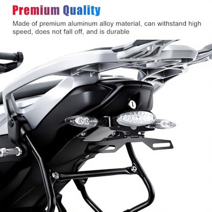 Universal Motorcycle License Plate Bracket, Adjustable Folding Mount Holder with Tail Light, for Scooter ATV Dirt Bike.Car Accessories (Black#M) - color: Black#M