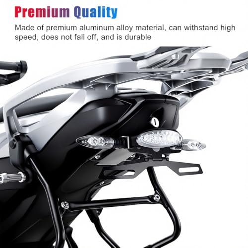 Universal Motorcycle License Plate Bracket, Adjustable Folding Mount Holder with Tail Light, for Scooter ATV Dirt Bike.Car Accessories (Black#M) - color: Black#M