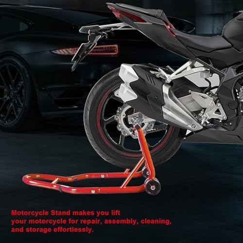 Big RED Motorcycle Stand Rear Combo Wheel Lift Stands, 850LBS Capacity, Adjustable Swingarm Spool with U+L, Fit for Yamaha, Kawasaki, Honda, Suzuki, Red - style: motorcycle stand