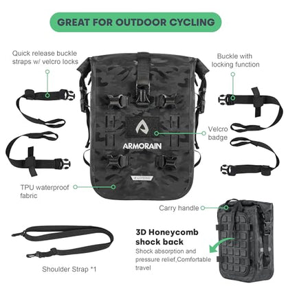 Motorcycle Crash Bar Bag Waterproof Storage Capacity 6L/8L Bumper pack Fender pouch Universal motor kit bags (8L Black Camo) - color: 8L Black Came