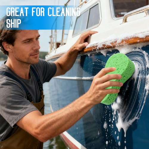 3PCS Car Wash Sponge, Heavy Duty Car Sponges for Washing, Car Accessories Large Sponges for Cleaning, Automotive Cleaning Supplies, Eco Friendly Sponge (7.68 x 3.74 x 1.38 Inch), Green - color: Green
